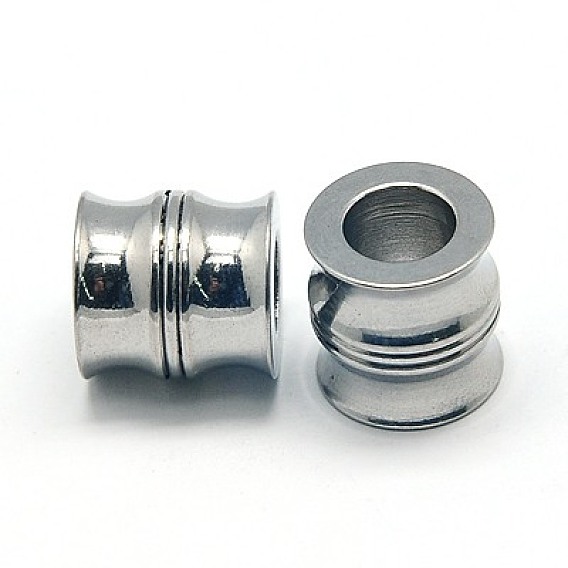 201 Stainless Steel Beads, Grooved Beads, Column