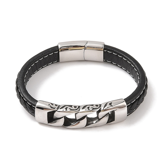 Плетеные браслеты из микрофибры, 304 браслеты из витой цепи из нержавеющей стали для мужчин