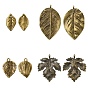 20Pcs 4 Styles Tibetan Style Alloy Leaf Pendants
