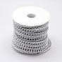 Aluminium Curb Chains, Unwelded, with Spool, Lead Free & Nickel Free, 15x10x5mm
