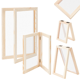 4шт. 4 стили сосновая сетчатая рама, прямоугольные