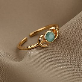 Adjustable Moon Cat Eye Ring - European and American Style, One-Piece Dropshipping.