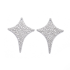 304 Stainless Steel Pendants, Textured, Star
