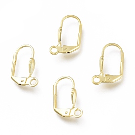 Brass Leverback Earring Findings, with Loop