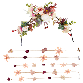 6шт. тканевые, сплавные и пластиковые повязки на голову, Обруч для волос, обмотанный вокруг головы, для украшения волос в виде короны, украшение для волос в виде лозы.