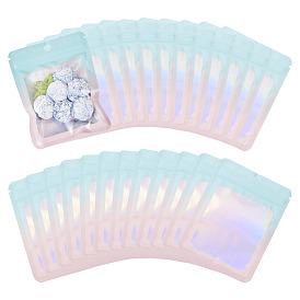 Прямоугольные блестящие голографические пластиковые пакеты с застежкой-молнией, многоразовые упаковочные пакеты, мешок с самоуплотнением