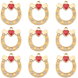 10шт. 304 эмалированные подвески из нержавеющей стали, со стразами, ионное покрытие (ip), подвески в виде подковы