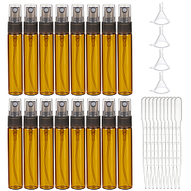 Empty Portable Glass Spray Bottles, Fine Mist Atomizer, with ABS Dust Cap, Refillable Bottle