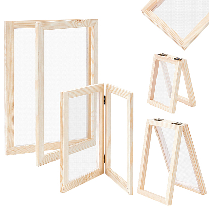 4шт. 4 стили сосновая сетчатая рама, прямоугольные