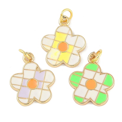 Латунь эмаль подвески, с целью перехода в кольце, без кадмия, без никеля и без свинца, реальный 18 k позолоченный, цветочный шарм