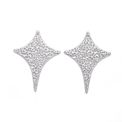 304 Stainless Steel Pendants, Textured, Star