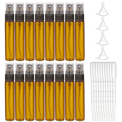 Empty Portable Glass Spray Bottles, Fine Mist Atomizer, with ABS Dust Cap, Refillable Bottle