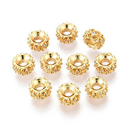 Spacer бисер латунные, с кристально горный хрусталь, без никеля , цветок