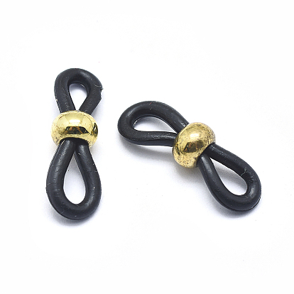Eco-Friendly Eyeglass Holders, Glasses Rubber Loop Ends, with Brass Findings