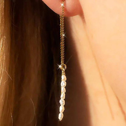 S925 серебряная кисточка для ушей, с рисом бисера