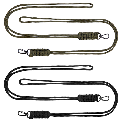 4pcs 2 couleurs cordon en polyester avec fermoirs pivotants en alliage, corde de parachute, ronde