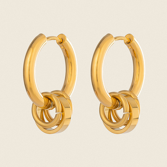 Boucles d'oreilles pendantes créoles en acier inoxydable pour femmes, cercle