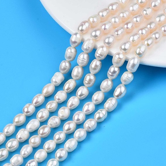 Нити из натурального культивированного пресноводного жемчуга, рис