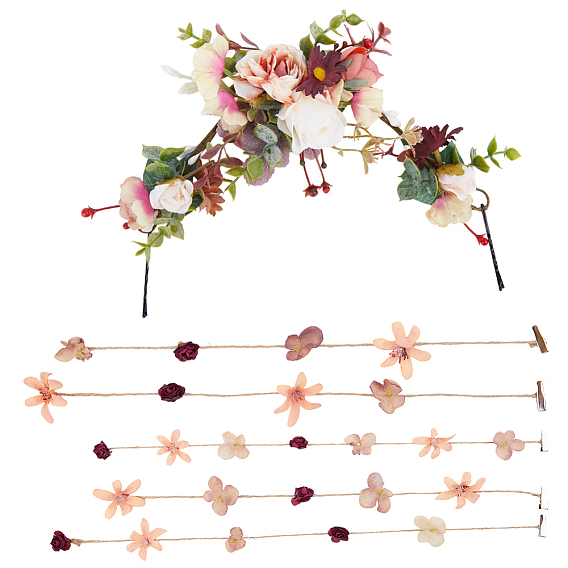 6шт. тканевые, сплавные и пластиковые повязки на голову, Обруч для волос, обмотанный вокруг головы, для украшения волос в виде короны, украшение для волос в виде лозы.