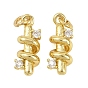 Латунные микропаве прозрачные подвески с фианитом, амулеты в виде змеиных колонн