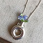 Alloy Donut Shape Wearable Flower Vase Pendant Necklaces for Women