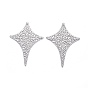 304 Stainless Steel Pendants, Textured, Star