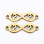 201 Stainless Steel Links Connectors, Cut, Infinity with Number 2