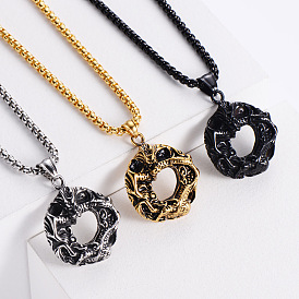 Ретро-рок-панк-дракон 304 ожерелья с подвеской из нержавеющей стали