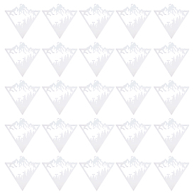 30шт. 201 филигранные подвески из нержавеющей стали, гравированные металлические украшения, треугольник с горой