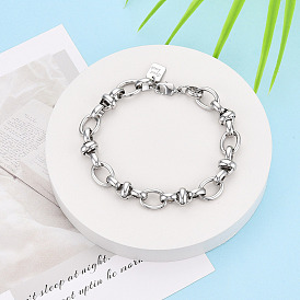 Латунь цепи браслеты, Браслеты из овальных звеньев цепи для женщин, с печатью удачи, без никеля 