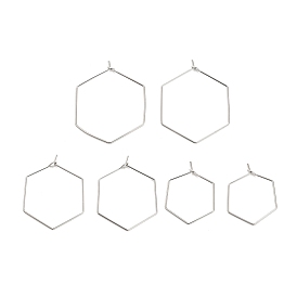 Латунная фурнитура для хооп серег, шестиугольник