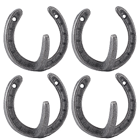 4шт. чугунные крючки для одежды в форме подковы