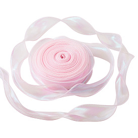 Spitzenbesatz aus Polyester, flaches Organzaband in Regenbogenfarben, schillerndes Band für Schleife, Blume, Geschenkdekoration