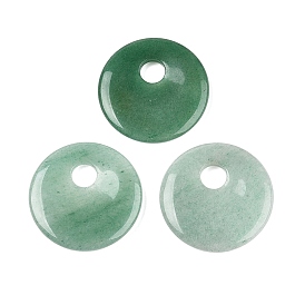 Natural Gemstone Pendants, Flat Round Charms