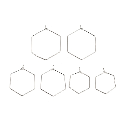 Латунная фурнитура для хооп серег, шестиугольник