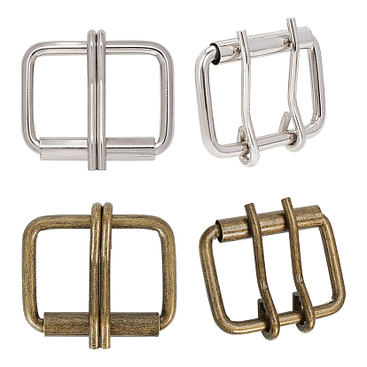 Iron Two Prong Roller Buckles, for DIY Belt Accessories, Rectangle