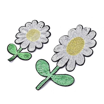 Computerized Embroidery Cloth Iron on/Sew on Patches, with Paillette, Costume Accessories, Appliques, Flowers