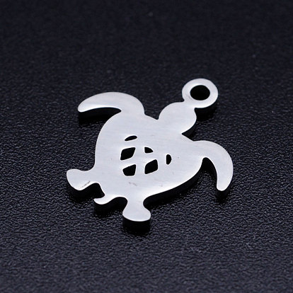 201 Stainless Steel Pendants, Stamping Blank Tag Charms, Turtle