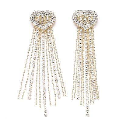 Латунь горный хрусталь Кабошоны, сердце с кисточкой