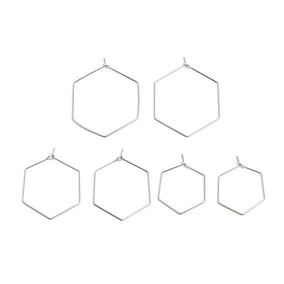 Латунная фурнитура для хооп серег, шестиугольник