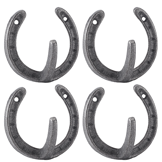 4шт. чугунные крючки для одежды в форме подковы