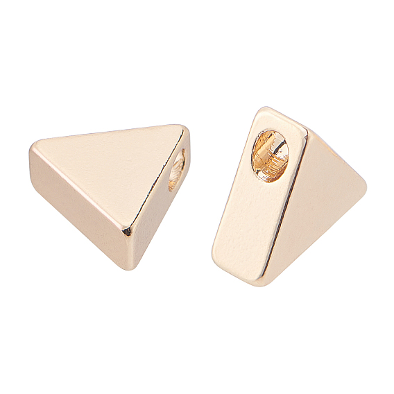 Brass Charms, Triangle, Long-Lasting Plated