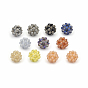 Electroplate Rondelle Frosted Glass Crystal Round Woven Beads, Cluster Beads