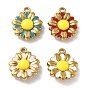 304 нержавеющей стальной эмали подвески, очарование подсолнуха, ионное покрытие (ip), реальный 18 k позолоченный