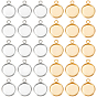 40Pcs 2 Styles 304 Stainless Steel Pendant Cabochon Settings, Plain Edge Bezel Cups, Flat Round