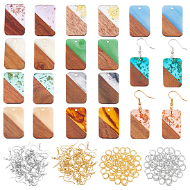 Наборы для изготовления сережек diy, в том числе 22 шт. 11 цвета подвески из смолы и ореха, 44 шт. 2 цвета латунных крючков для сережек и 44 шт. 2 цвета прыгунов.