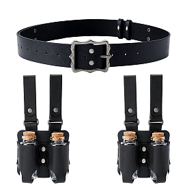 Ceinture en similicuir avec flacon de potion en verre et liège, accessoires de cosplay de sorcier médiéval