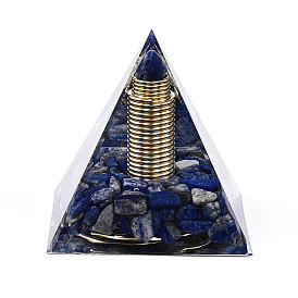 Генераторы энергии смолы оргонитовой пирамиды, внутри находятся кусочки натуральных драгоценных камней для рейки и проволока из нержавеющей стали., для украшения рабочего стола домашнего офиса