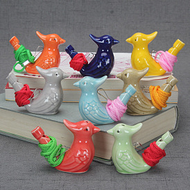 Птичьи фарфоровые свистульки, с полиэфирным кордом, свистки игрушки для детей подарок на день рождения