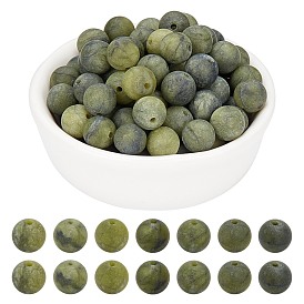 ARRICRAFT Round Frosted Natural TaiWan Jade Bead Strands